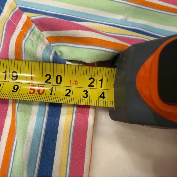 Lauren Ralph Lauren Womens Medium Multi Color Striped Button Down Shirt Sz M - Picture 6 of 10